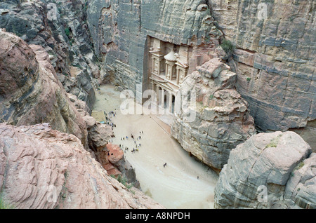 Le Conseil du Trésor (Al khazneh) - Petra, JORDANIE Banque D'Images