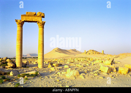 Ruines romaines de sunrise - Palmyra, Syrie Banque D'Images