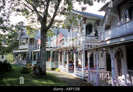 Maisons en pain d'épice sur Cape Cod, Martha's Vineyard USA Banque D'Images