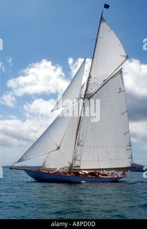 Moonbeam IV dans la première course de l'International classic yacht regatta 2003 Auckland Nouvelle Zélande Banque D'Images