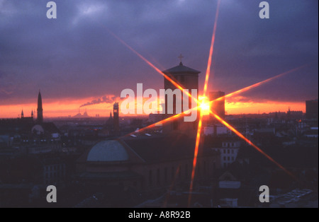 Toits de Copenhague, Danemark Banque D'Images