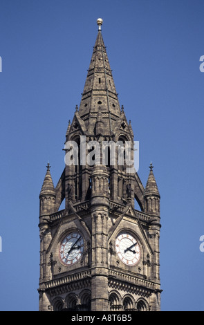 Tour de l'horloge de l'hôtel de ville de Manchester Banque D'Images