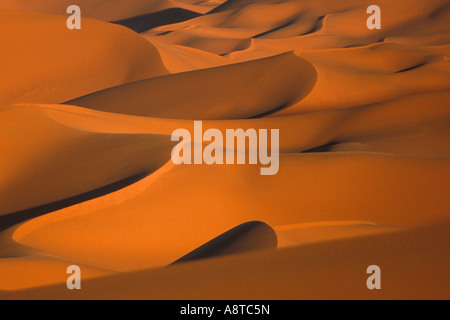 Dunes de sable dans le desert Ubari, Libye, Sahara occidental Banque D'Images