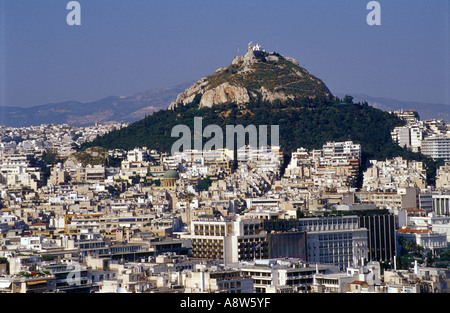 La colline de Lycabettus à Athènes, Grèce Banque D'Images