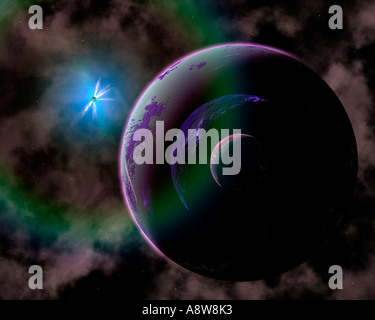 Mondes lointains Banque D'Images