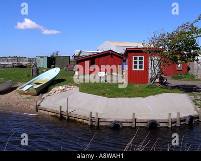 Fishermens cabanes à Struer Danemark Limfjord Banque D'Images