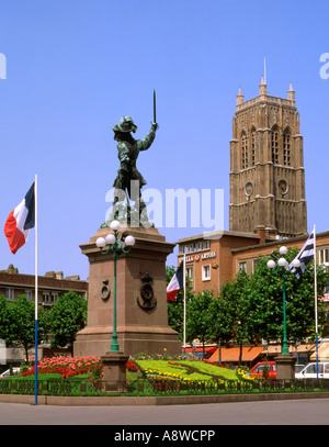La France. Nord. Dunkerque. Place Jean Bart Banque D'Images