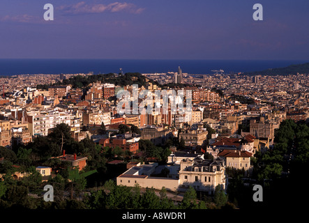 Vue depuis Tibidabo Barcelone Barcelone Province Espagne Europe Banque D'Images