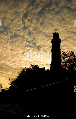 L'aube sur le Monument Nelson, Calton Hill, Édimbourg Banque D'Images