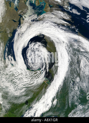 La dépression au-dessus du Canada vue de l'espace Banque D'Images