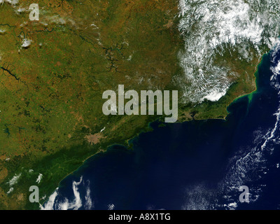 Sao Paulo et Rio de Janeiro Brésil vue de l'espace Banque D'Images