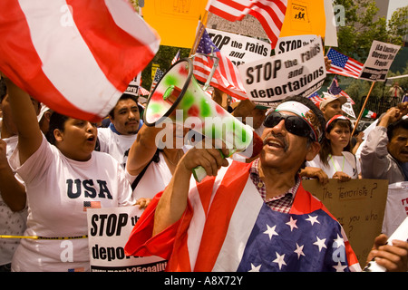 24 mai manifestation pour les droits des immigrants à l'Hôtel de ville de Los Angeles Californie, États-Unis d'Amérique Banque D'Images