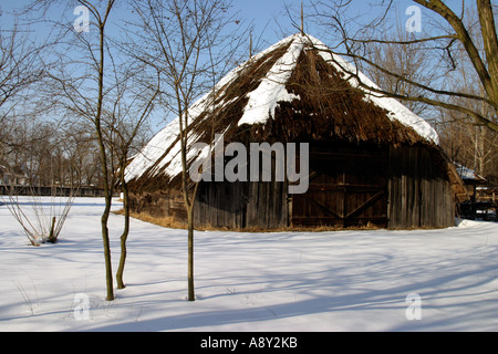 Région Europe Hongrie Campagne Nyirseg abri d'hiver Banque D'Images