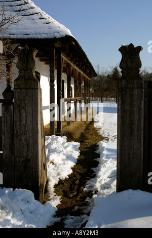 Région Europe Hongrie Campagne Nyirseg hiver neige Banque D'Images