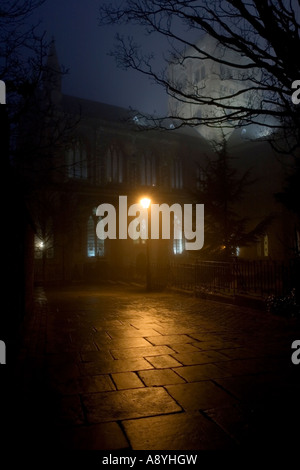 Nuit d'hiver de l'abbaye de St Albans Banque D'Images