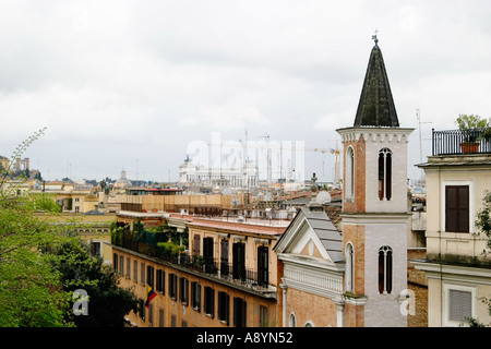 Vue de dessus de toit à Rome Italie Banque D'Images