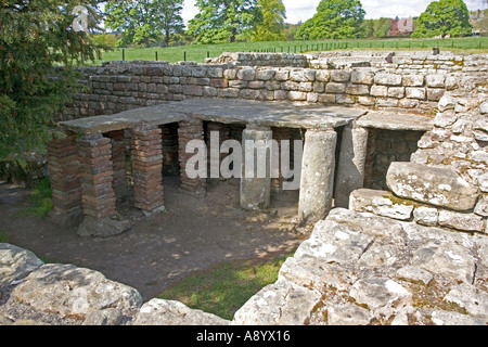 La maison de commandant ou underfllor système chauffage Praetorium montrant Fort romain de Chesters Dorset UK Banque D'Images