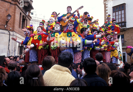 Carnaval de Cadix Andalousie Andalousie interprètes Espagne Banque D'Images