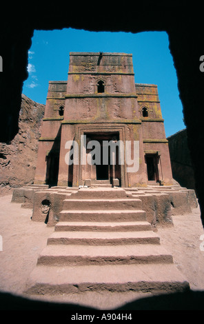 St George s rock taillé de l'Afrique de l'Est Ethiopie Lalibela church Banque D'Images