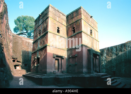 St George s rock taillé de l'Afrique de l'Est Ethiopie Lalibela church Banque D'Images