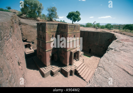 St George s rock taillé de l'Afrique de l'Est Ethiopie Lalibela church Banque D'Images