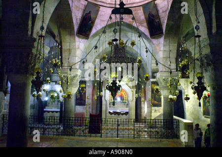 Église du Saint Sépulcre, dans les quartiers chrétiens Jérusalem Israël Banque D'Images