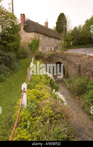 Angleterre Dorset South Perrott rivière Parrett circulant dans le village Banque D'Images