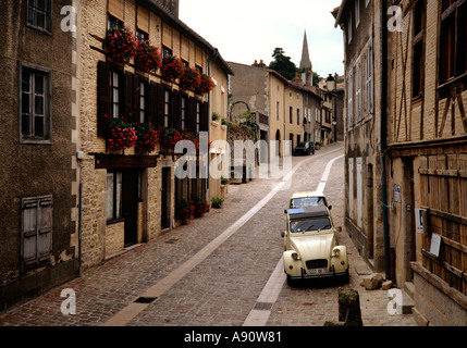 France Deux Sevres Parthenay street dans le quartier médiéval Banque D'Images