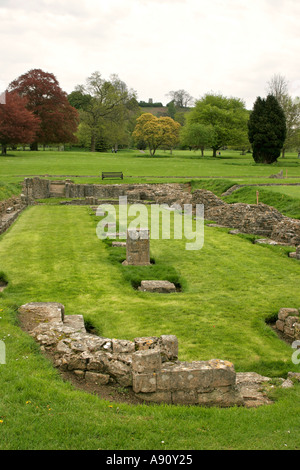 Angleterre Somerset Glastonbury Abbey Park réfectoire ruins Banque D'Images