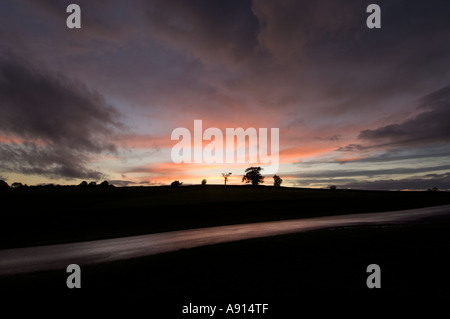 Coucher de soleil sur l'Oxford golf Hinksey Banque D'Images