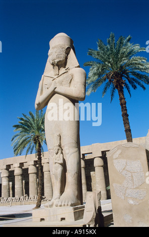 Colosse de Ramsès II, Temple de Karnak, Louxor, Egypte Banque D'Images