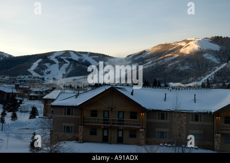 Des scènes d'hiver matin Park City Utah Banque D'Images