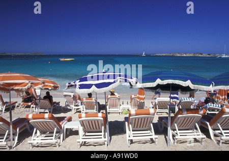 Caraïbes, Antilles, Saint Martin. Orient Beach ; beach et plage. Banque D'Images