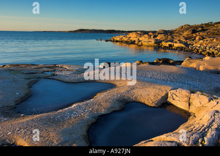 Paysage côtier à Särö Västerskog, Halland, Suède Banque D'Images