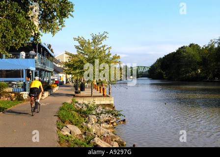 Piste cyclable le long du Canal Érié l'état de New York, United States Banque D'Images