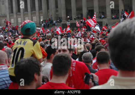 750 000 fans de Liverpool célébrer le retour de la LFC heroes après avoir remporté la Ligue des Champions en 2005 s Banque D'Images