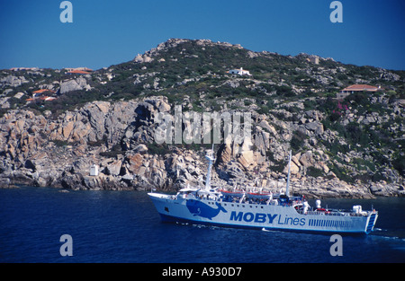Italie Sardaigne Sardaigne ferry boat de la Moby Line voyage Corse Banque D'Images