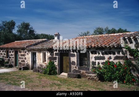 Italie Sardaigne bâtiments historiques au temple de l'eau aerea Santa Cristina Banque D'Images