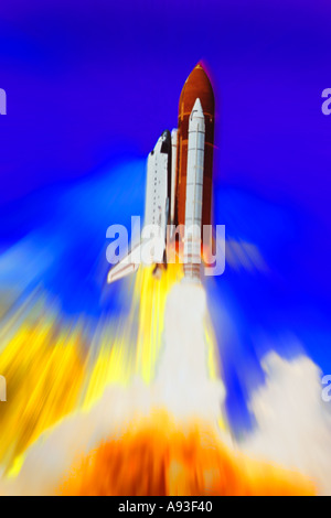 Lancement de la navette spatiale graphique de Kennedy Space Center Banque D'Images