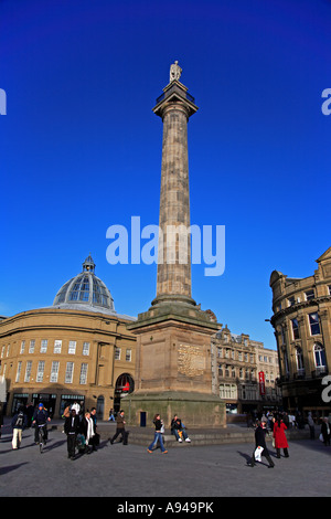 Earl Grey's Monument au sommet de Grey Street à Newcastle Banque D'Images