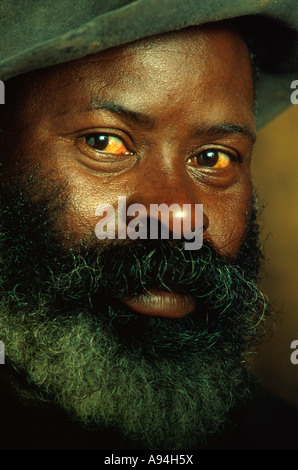 Close up portrait of man Swazi Afrique du Sud Banque D'Images