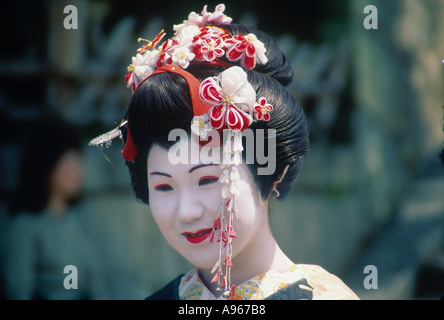 Geisha, temple de Kiyomizu ; Kyoto, Japon Banque D'Images