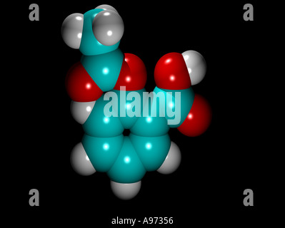 L'acide acétylsalicylique plus communément connu sous le nom de l'aspirine est l'un des plus largement utilisés analgésiques dans le monde Banque D'Images