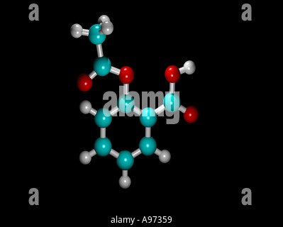 L'acide acétylsalicylique plus communément connu sous le nom de l'aspirine est l'un des plus largement utilisé des médicaments soulageant de pin dans le monde Banque D'Images