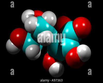 Un modèle généré par ordinateur de la molécule de vitamine C Banque D'Images
