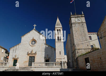 Église de l'Annonciation, Supetar, île de Brac, Croatie Banque D'Images