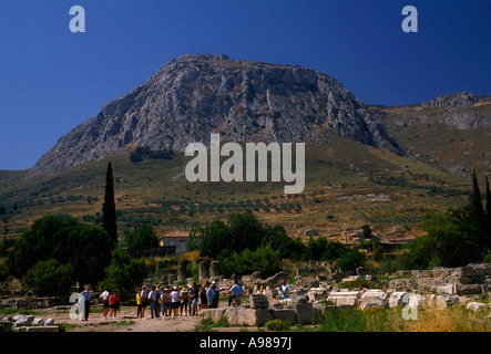 Site archéologique à Corinthe Péloponèse Grèce Europe Banque D'Images