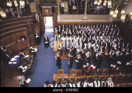 Degré cérémonie dans le Sheldonian Theatre Oxford University Banque D'Images