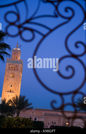 Minaret de la Koutoubia. Marrakech. Maroc. Banque D'Images