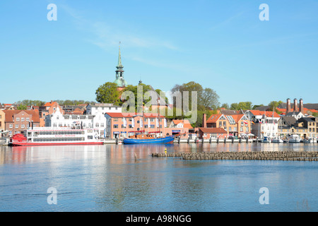 Vue panoramique de Kappeln et son célèbre les clôtures à la mer Baltique Fjord Schlei dans Schleswig Holstein dans le Nord de l'Allemagne Banque D'Images